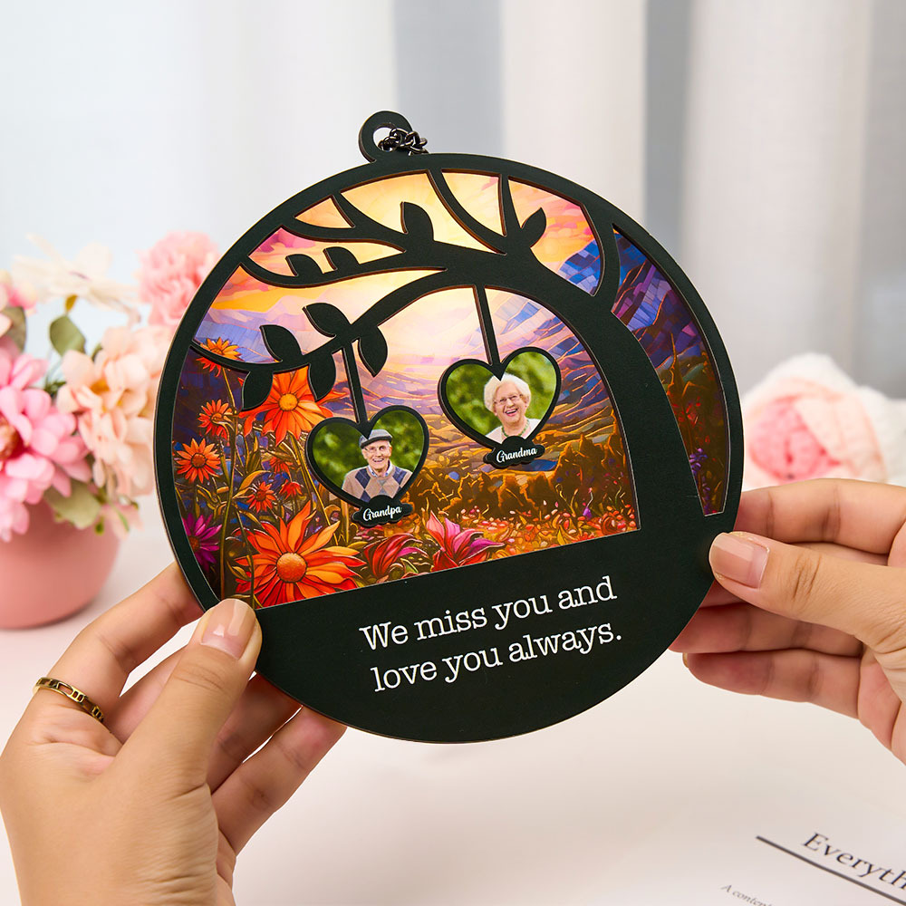 Sympathy Gift, Memorial Suncatcher Personalized, Custom Memorial Photo, Sympathy Gift, Custom Portrait Photo, In Loving Memory, Loss Of Mom