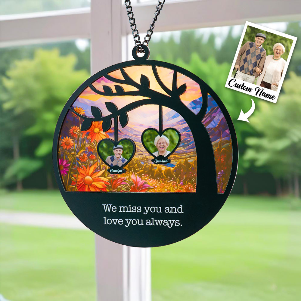 Sympathy Gift, Memorial Suncatcher Personalized, Custom Memorial Photo, Sympathy Gift, Custom Portrait Photo, In Loving Memory, Loss Of Mom