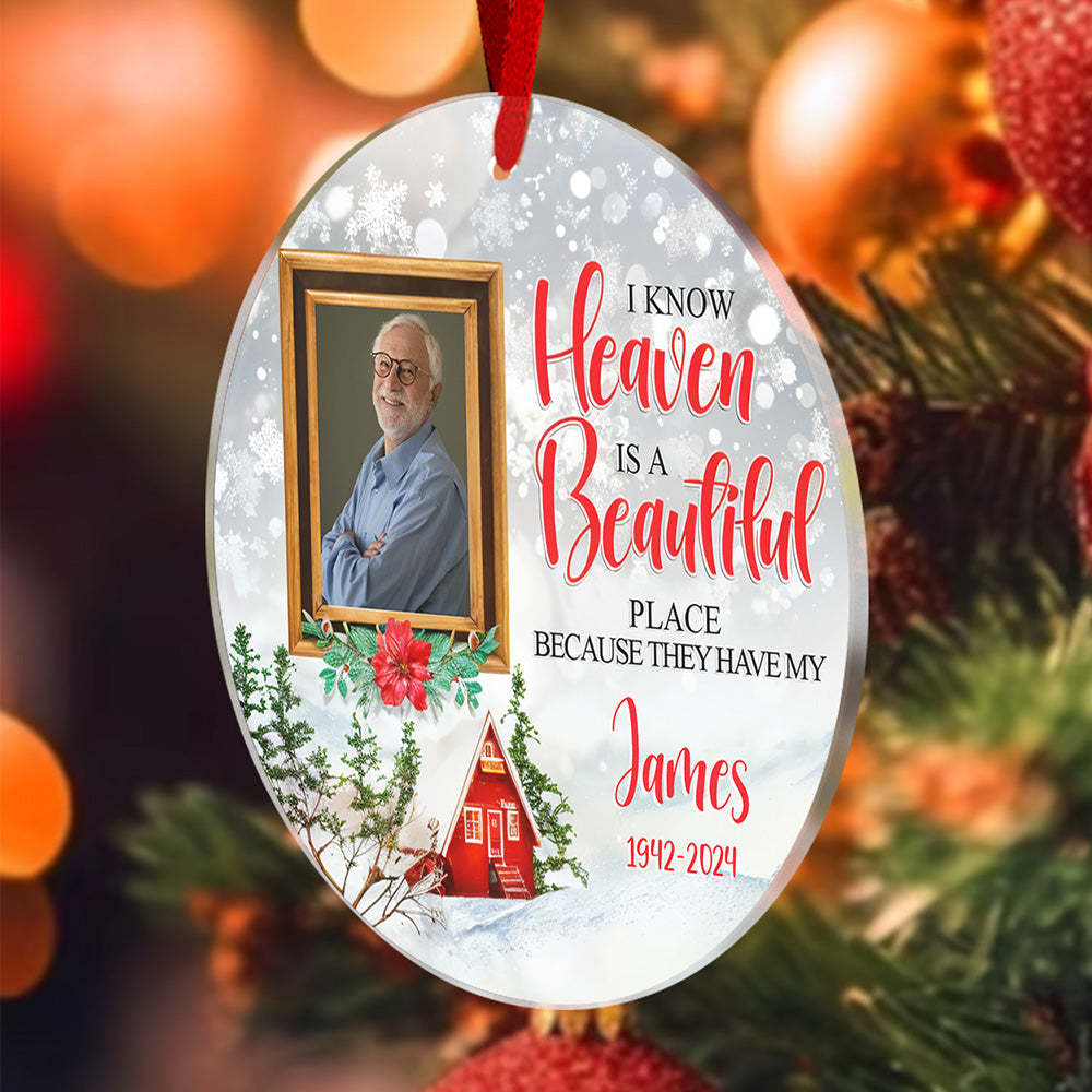 Personalized Memorial Ornament Christmas Photo Ornament for Christmas Gift - Bestchristmasgifts