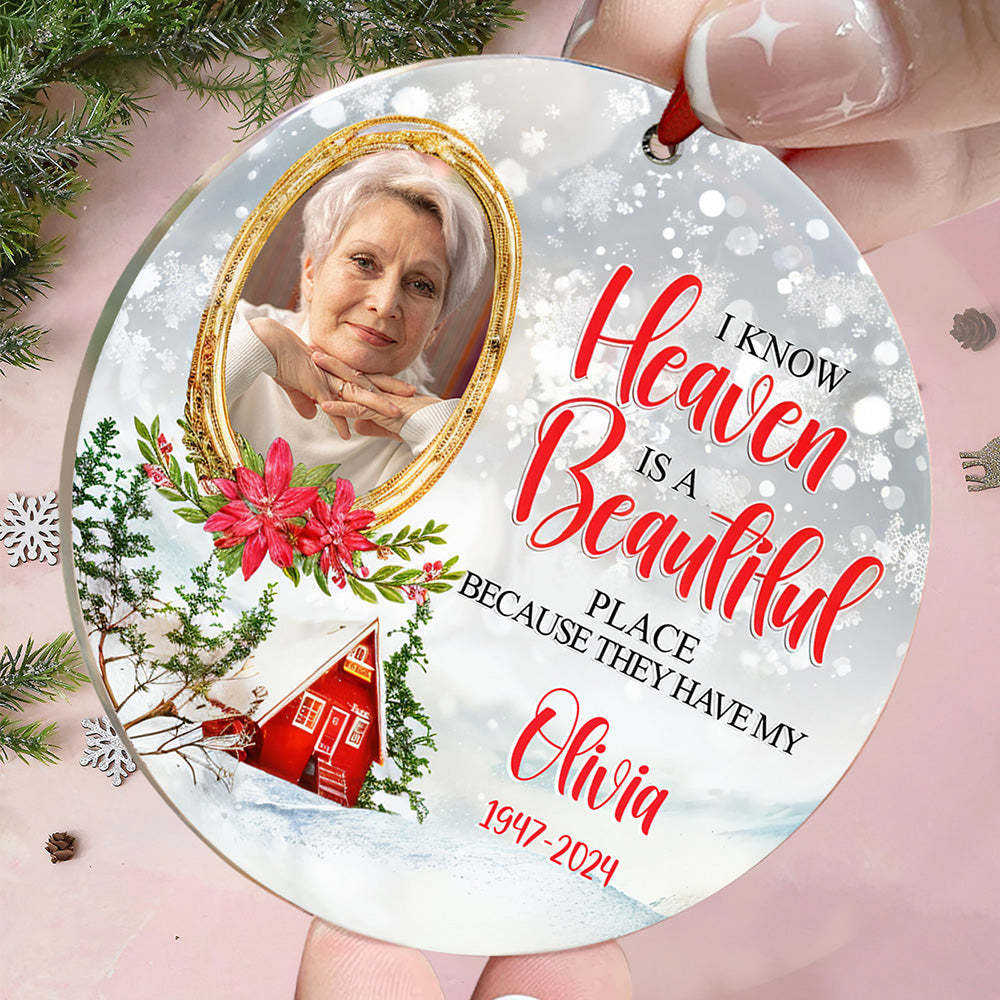 Personalized Memorial Ornament Christmas Photo Ornament for Christmas Gift - Bestchristmasgifts