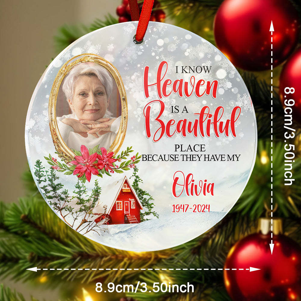 Personalized Memorial Ornament Christmas Photo Ornament for Christmas Gift - Bestchristmasgifts