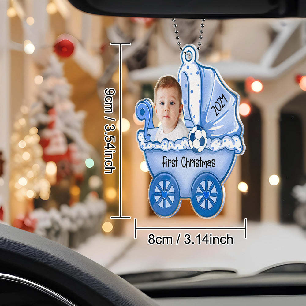 Personalized Baby's Carriage Ornament Photo Christmas Ornament Gift for Baby - Bestchristmasgifts
