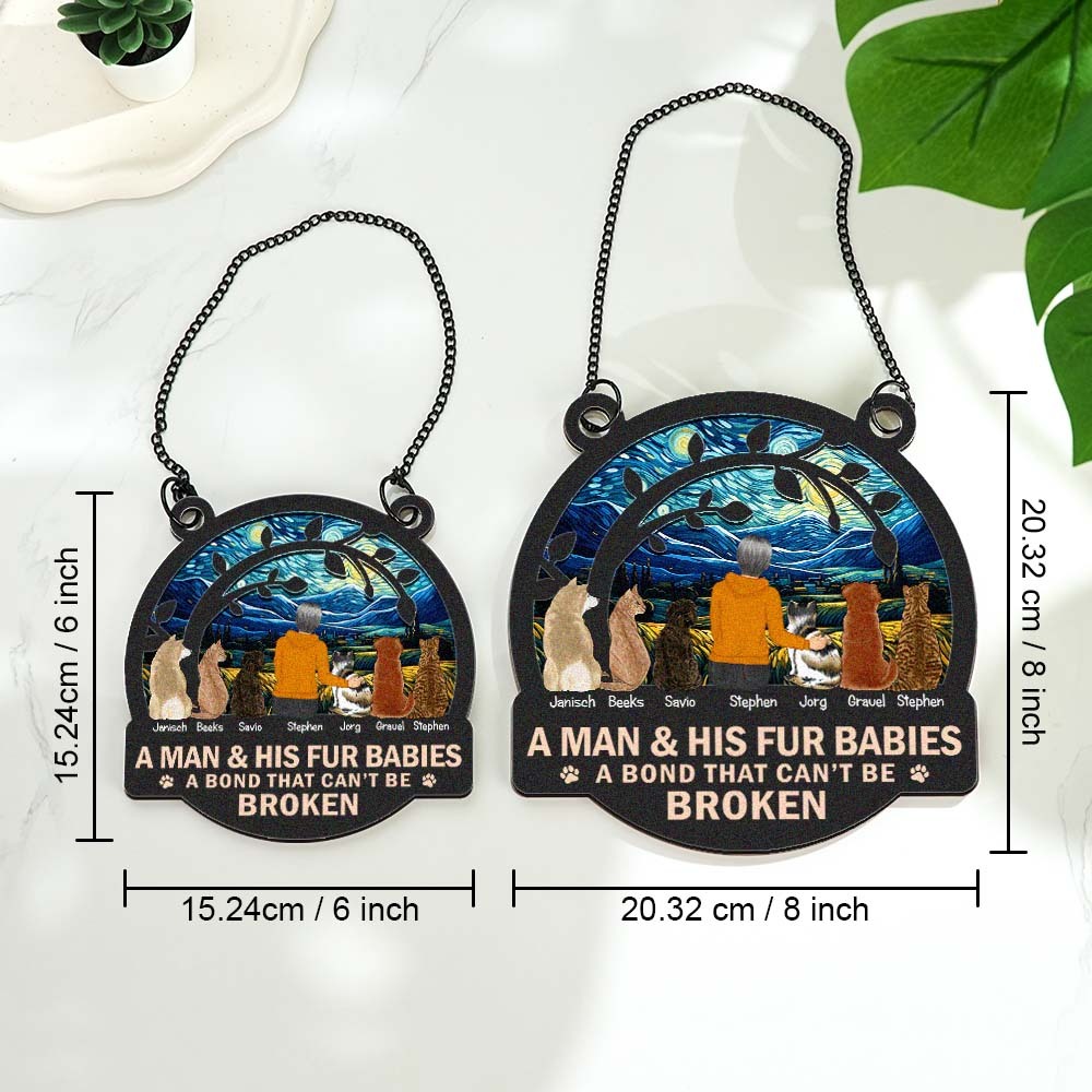 Flower Field A Girl And Her Dog - Personalized Window Hanging Suncatcher Ornament - Anniversary Gifts