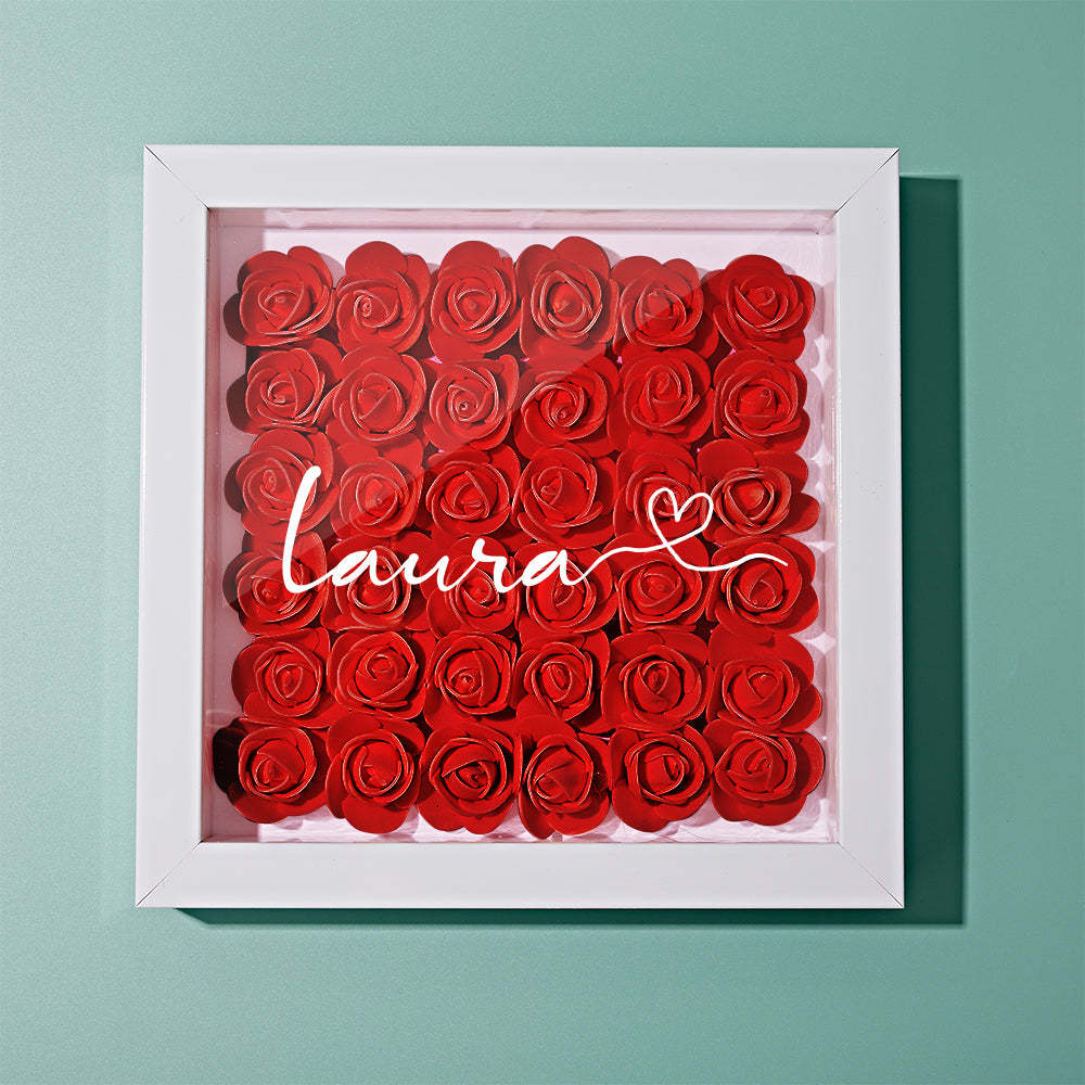 Custom Flower Shadow Box Personalized Name Flower Shadowbox Frame Gift - SantaSocks