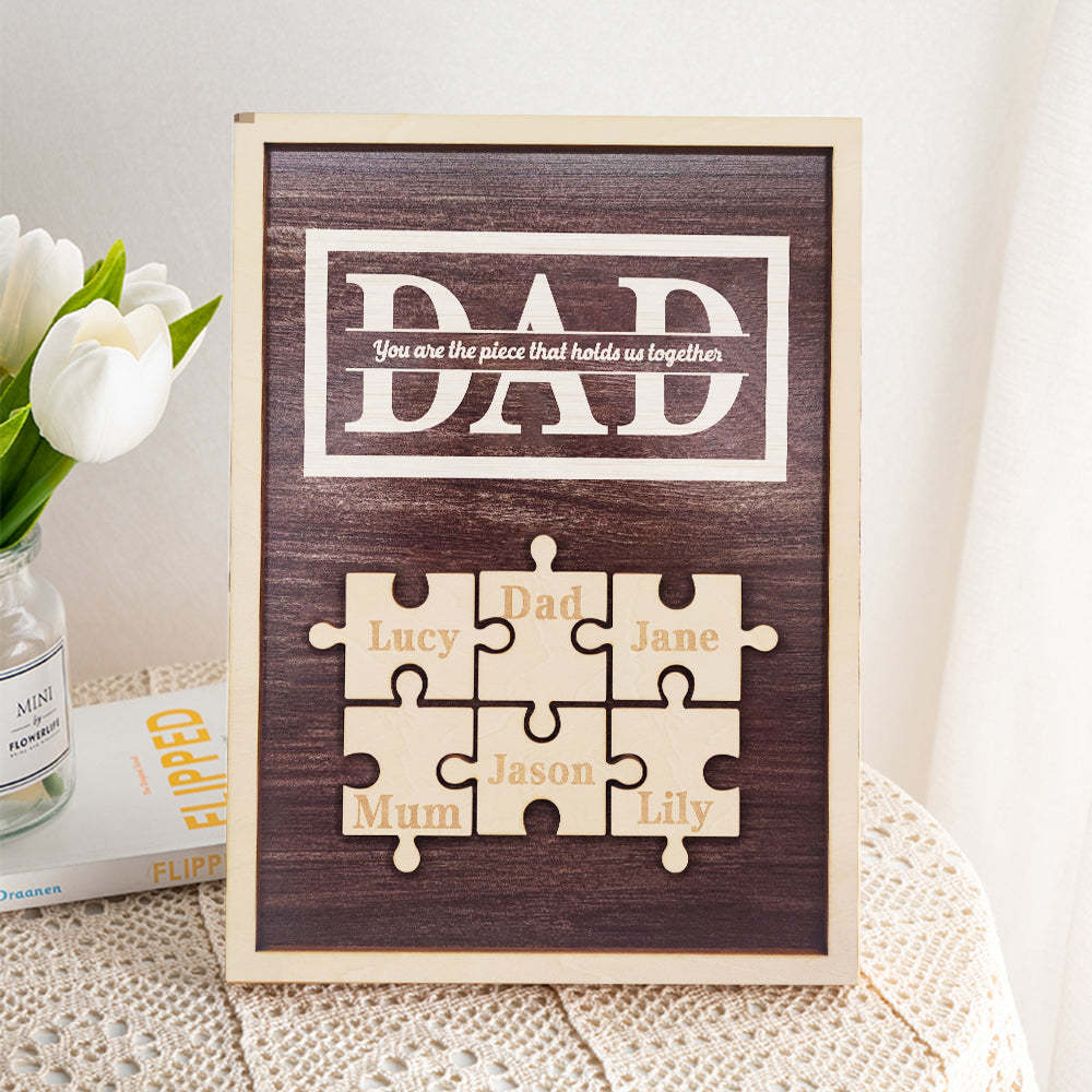 Personalized Dad Puzzle Plaque You Are the Piece That Holds Us Together Gifts for Dad - SantaSocks