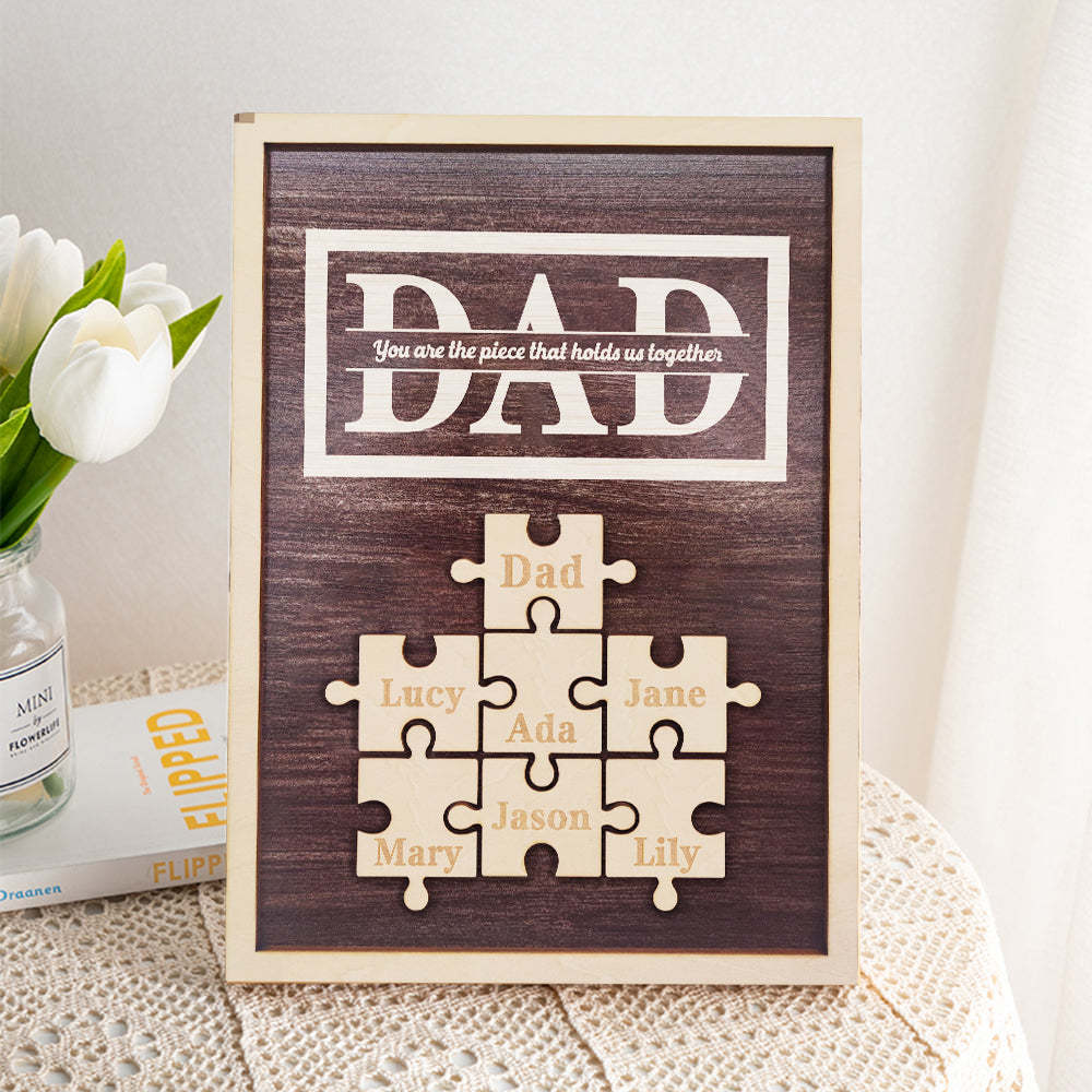 Personalized Dad Puzzle Plaque You Are the Piece That Holds Us Together Gifts for Dad - SantaSocks
