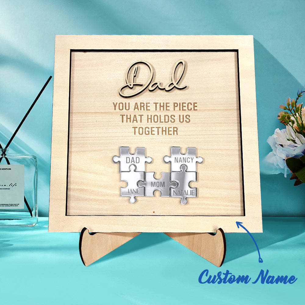 Personalized Dad Puzzle Sign You Are the Piece That Holds Us Together Father's Day Gift - SantaSocks
