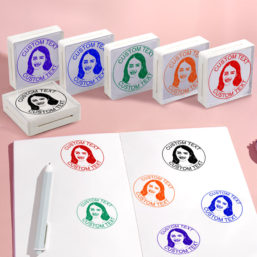 Personalized Face Stamp Custom Portrait Stamps Gifts for Him and Her - SantaSocks