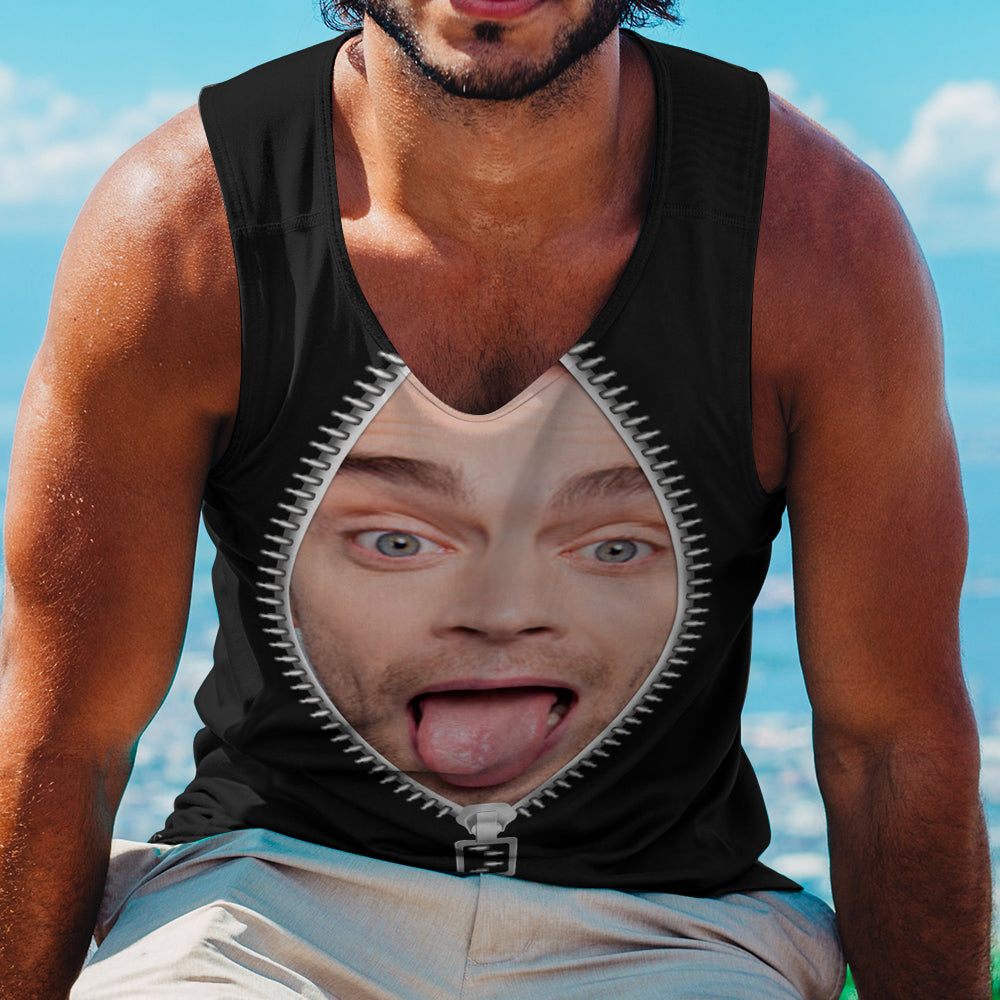 Custom Face Photo Tank Top Zipper