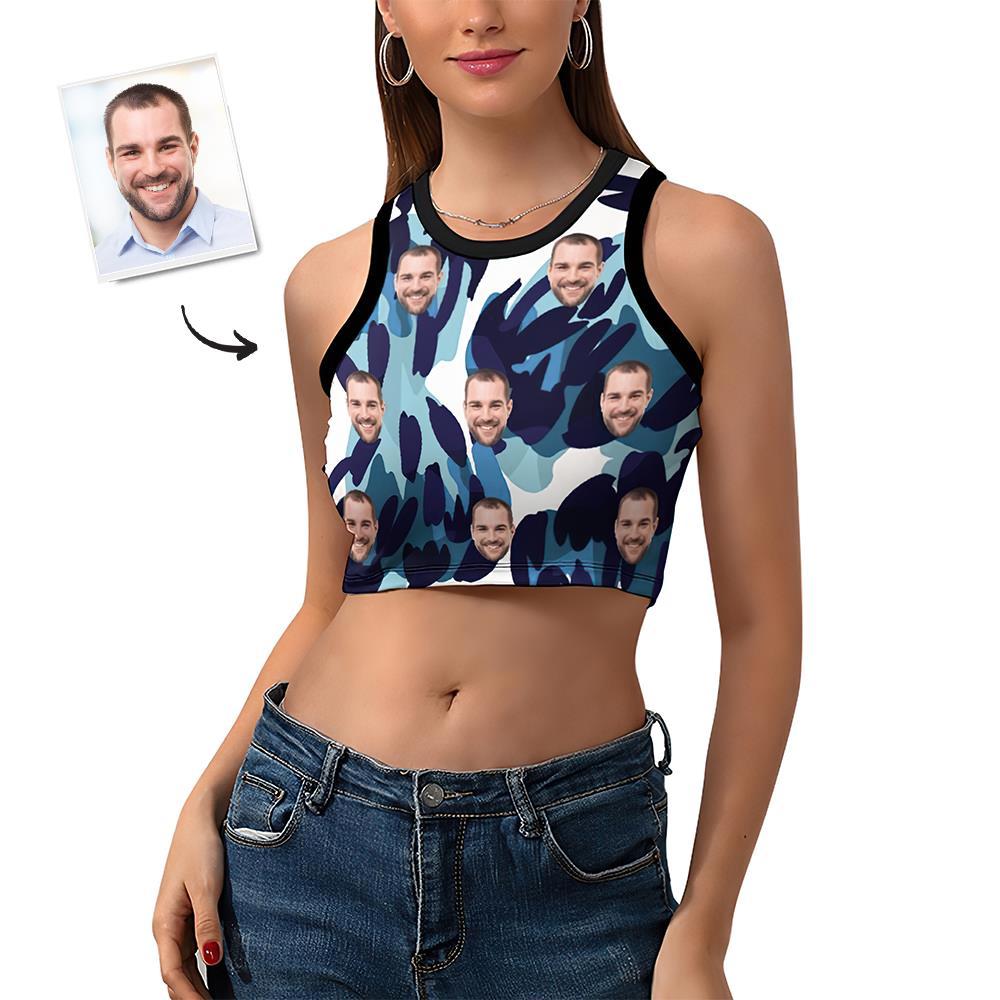 Custom Face Vest Personalized Graffiti Ladies Short Racer Vest Perfect Gift for Wife