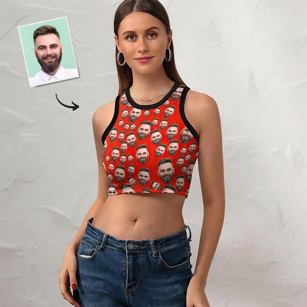 Custom Face Solid Color Vest Ladies Short Racer Vest