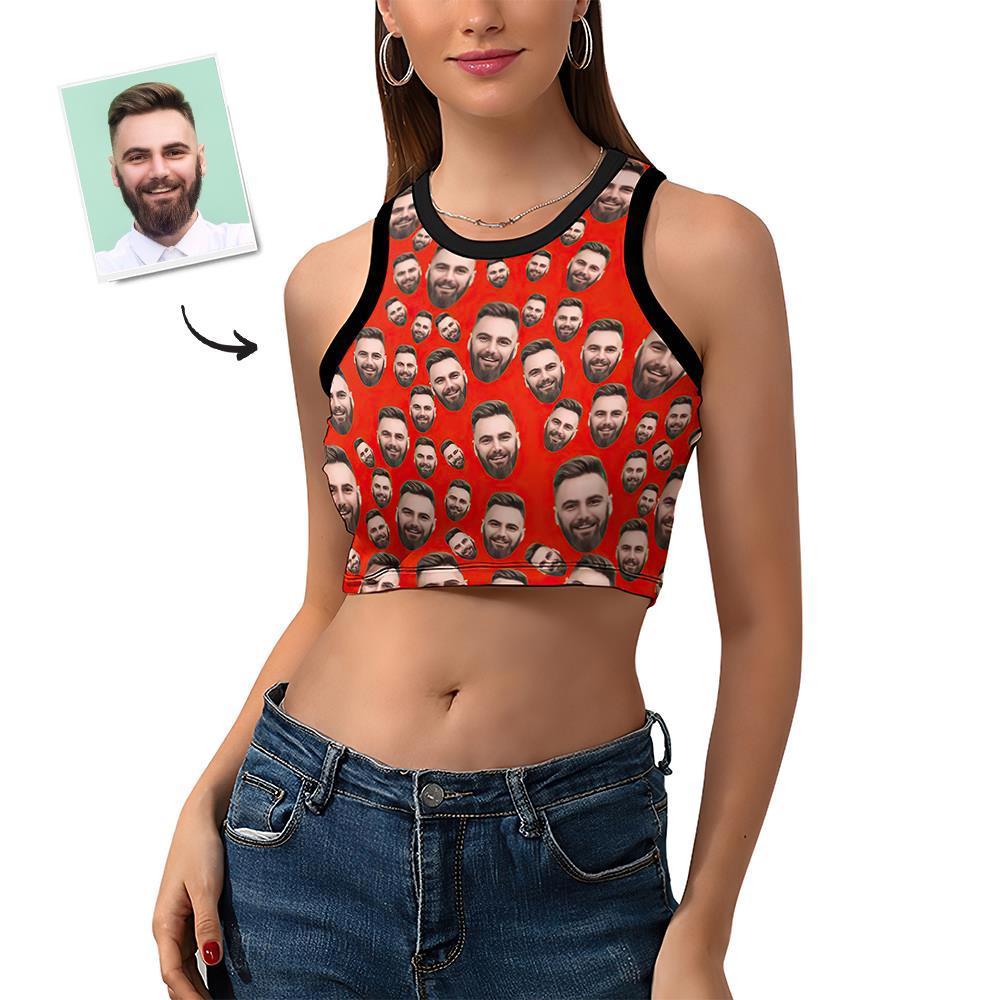 Custom Face Solid Color Vest Ladies Short Racer Vest