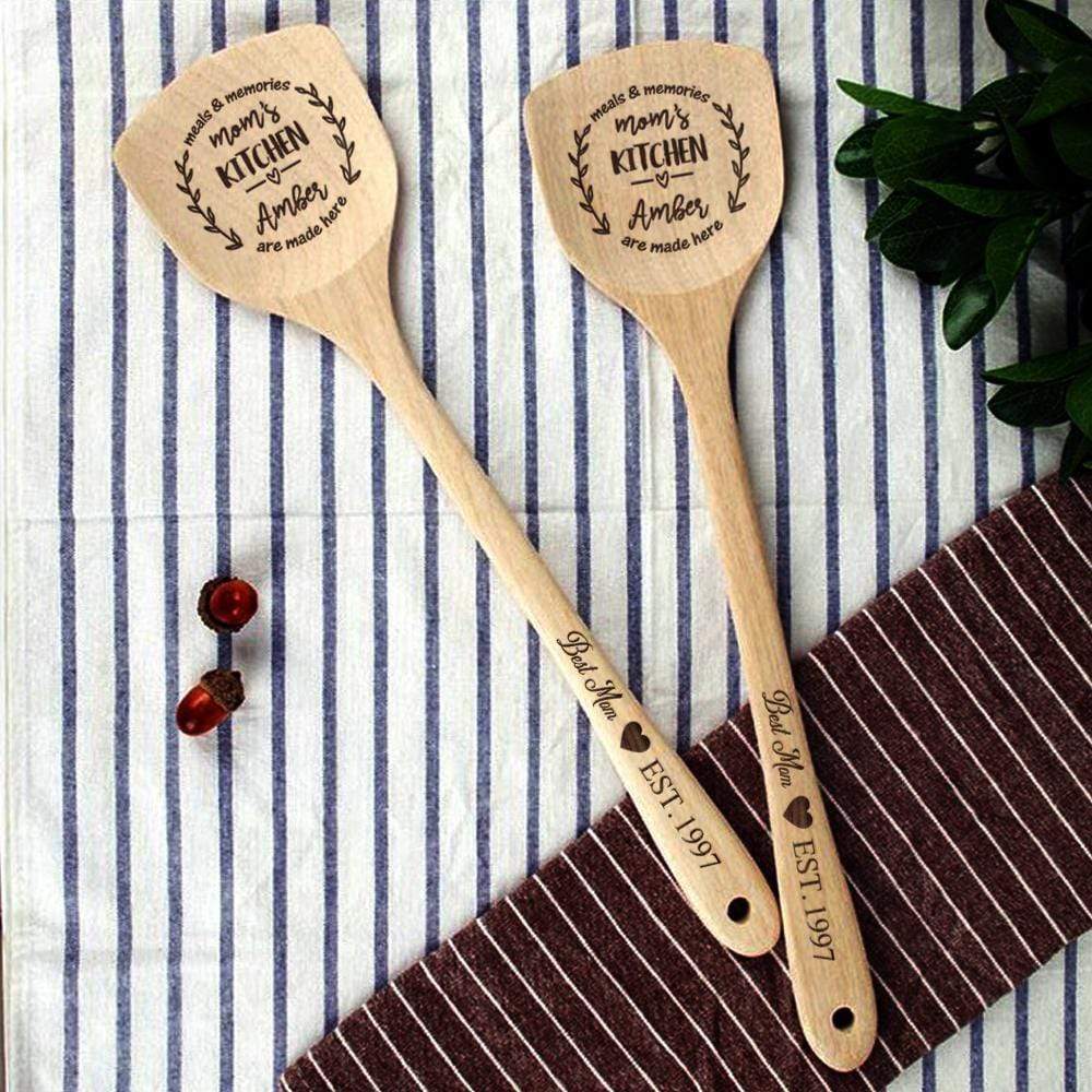 Custom Wooden Spatula With Name Custom Spatula Personalized Kitchen Gifts For Mom