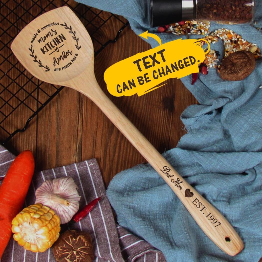Custom Wooden Spatula With Name Custom Spatula Personalized Kitchen Gi