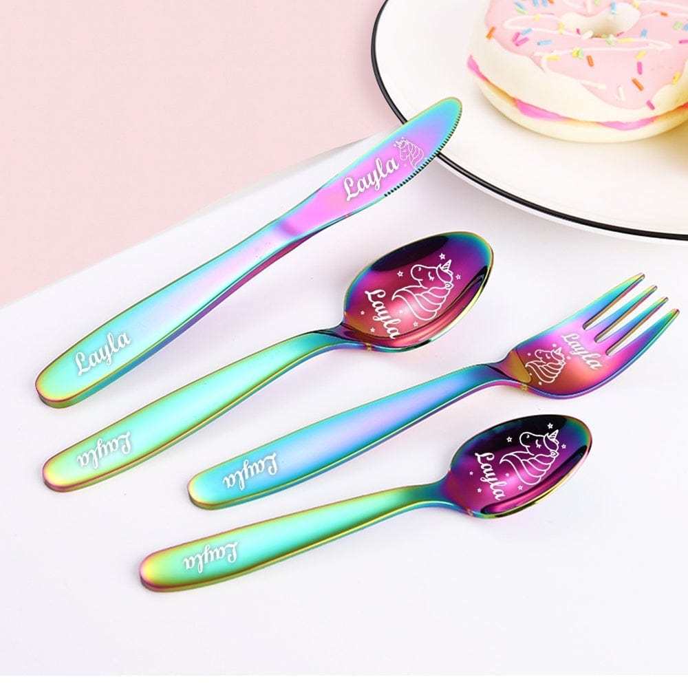 Custom Knife Set With Text Gift For Kids