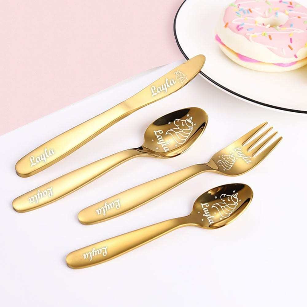 Custom Knife Set With Text Gift For Kids