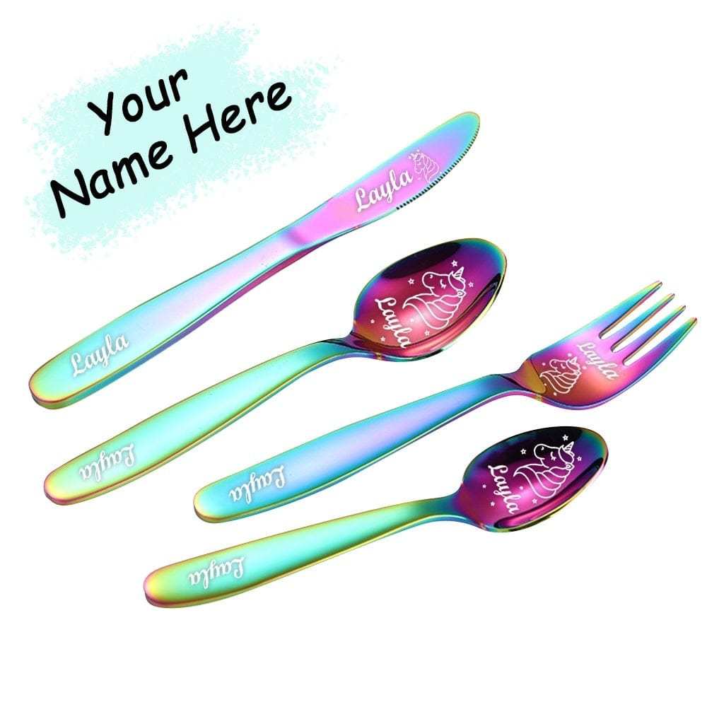 Custom Knife Set With Text Gift For Kids