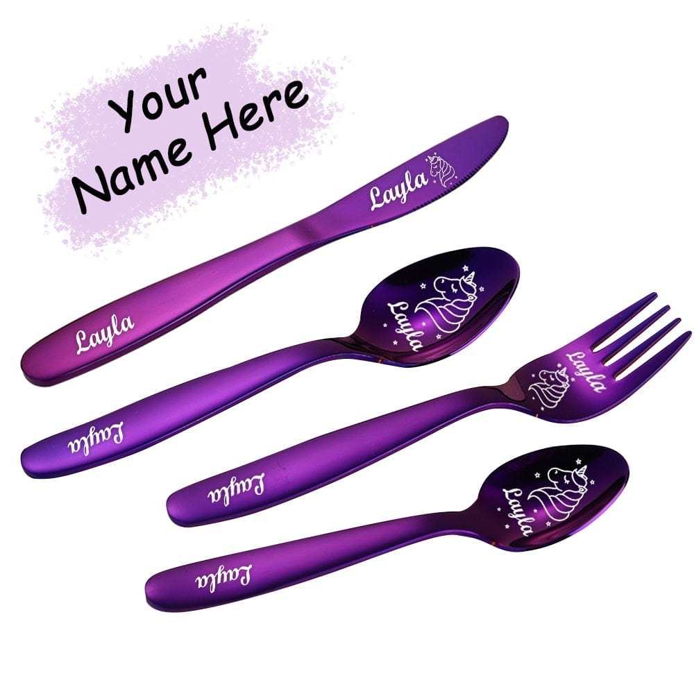 Custom Knife Set With Text Gift For Kids