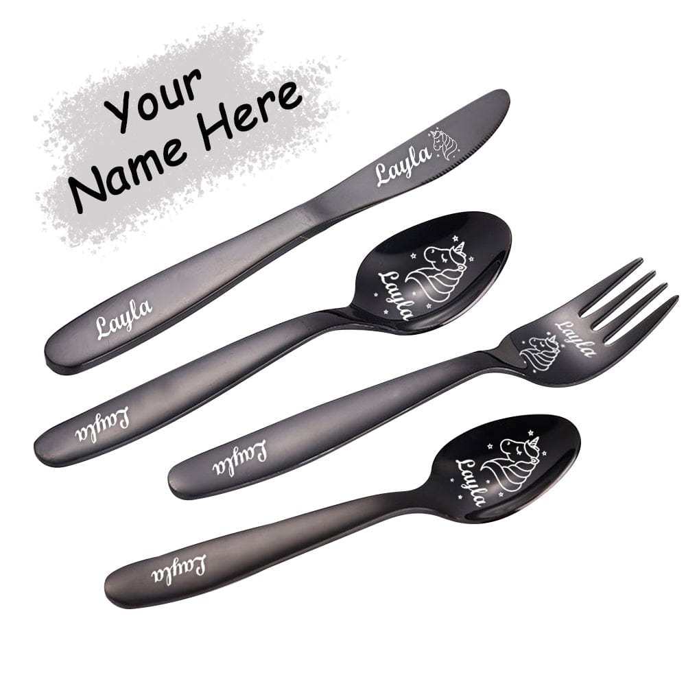 Custom Knife Set With Text Gift For Kids
