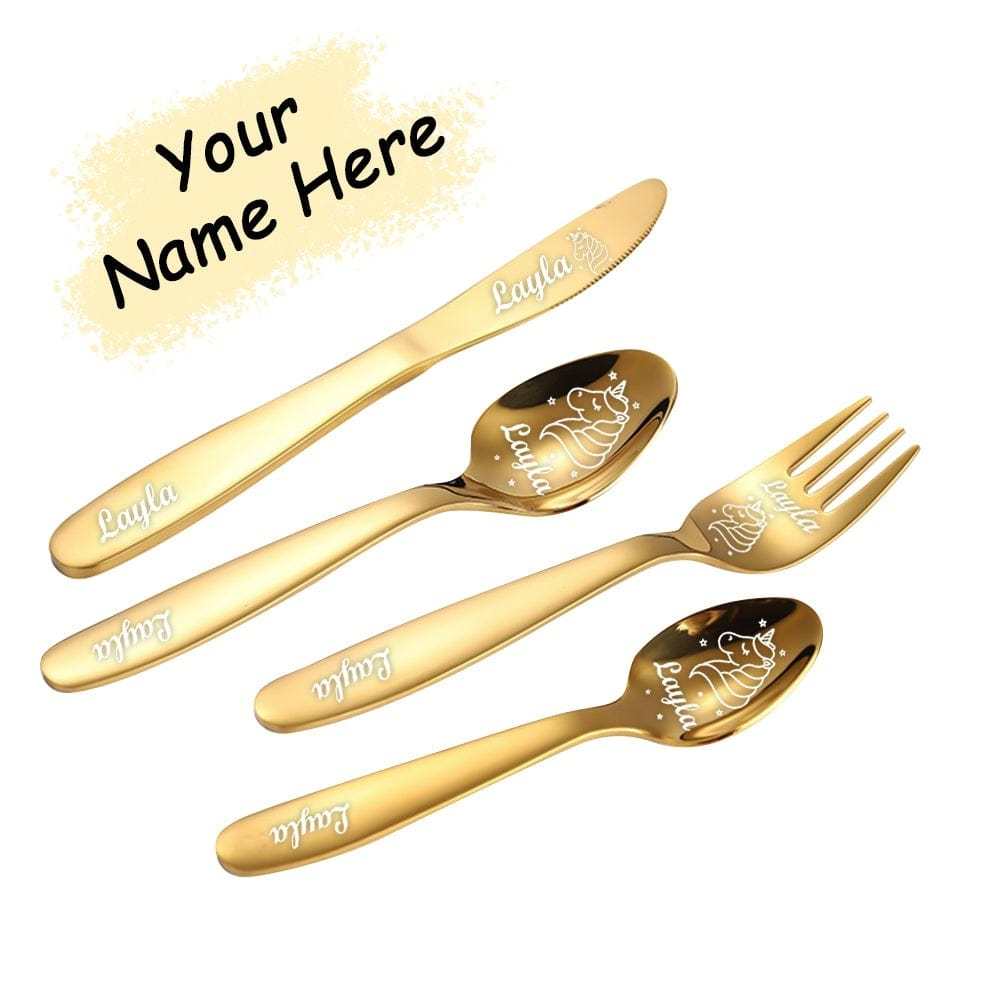 Custom Knife Set With Text Gift For Kids