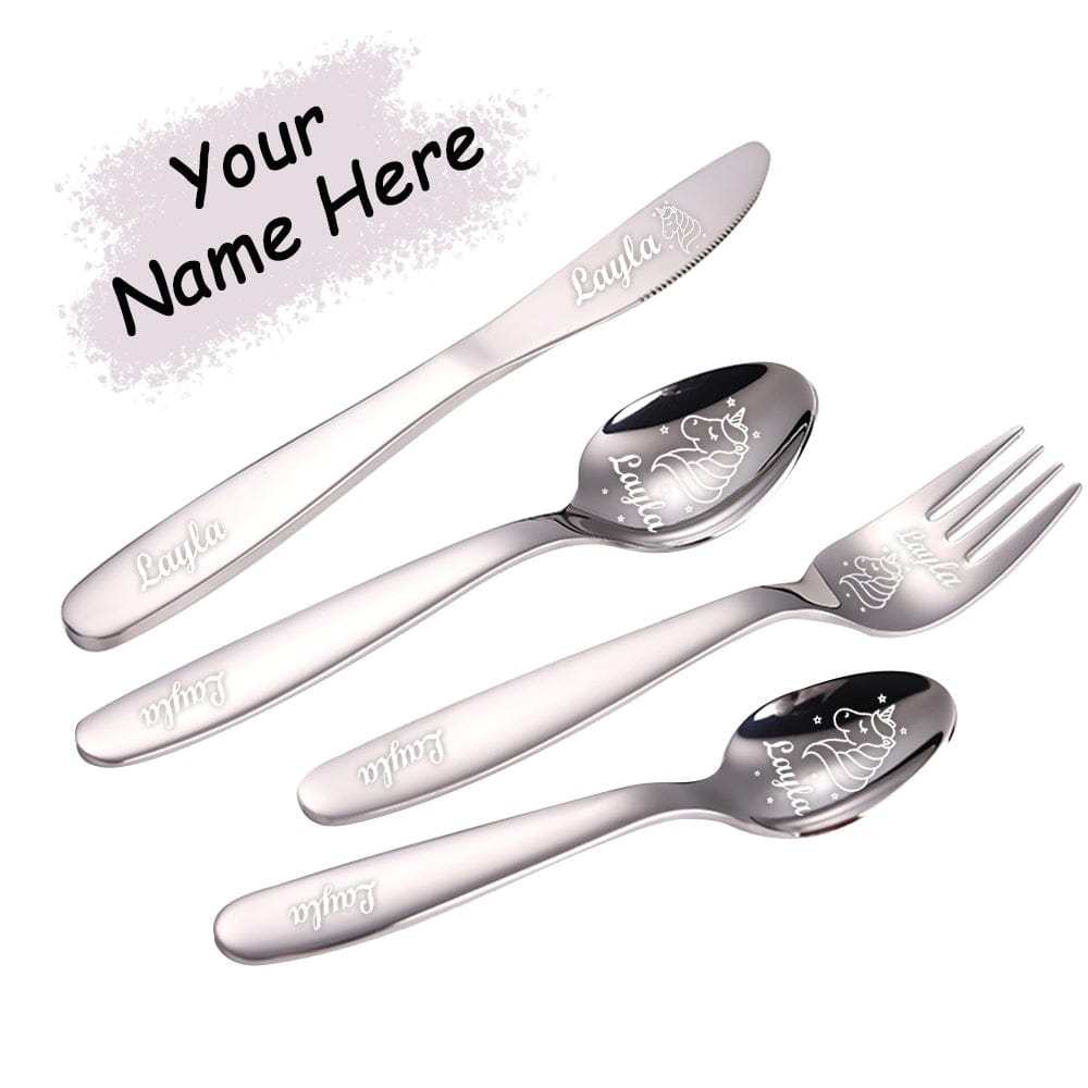 Custom Knife Set With Text Gift For Kids