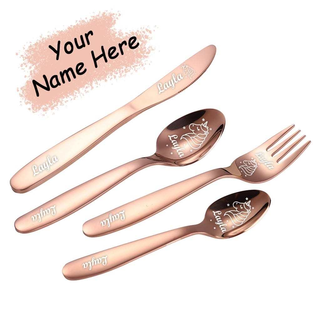 Custom Knife Set With Text Gift For Kids