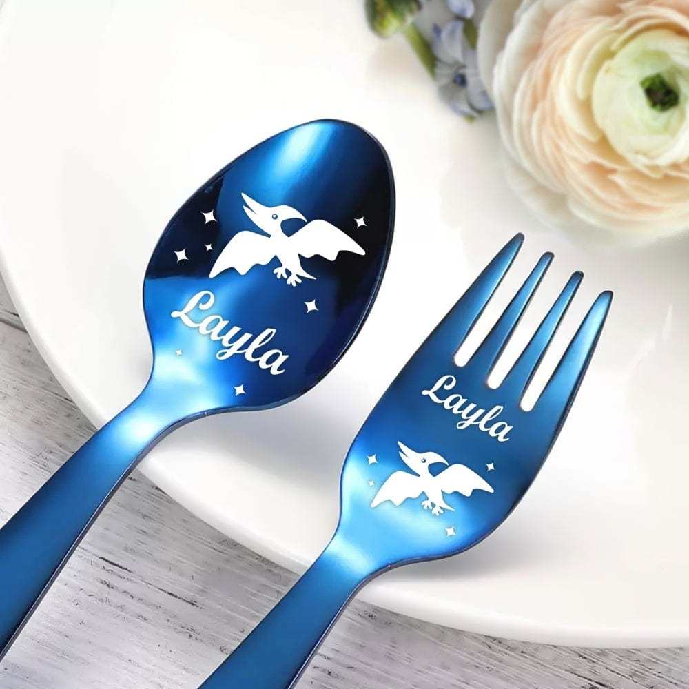 Personalized Childrens Cutlery Dinosaur Cutlery Gift Set For Children