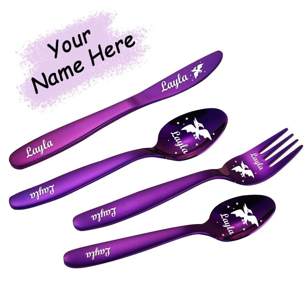 Personalized Childrens Cutlery Dinosaur Cutlery Gift Set For Children