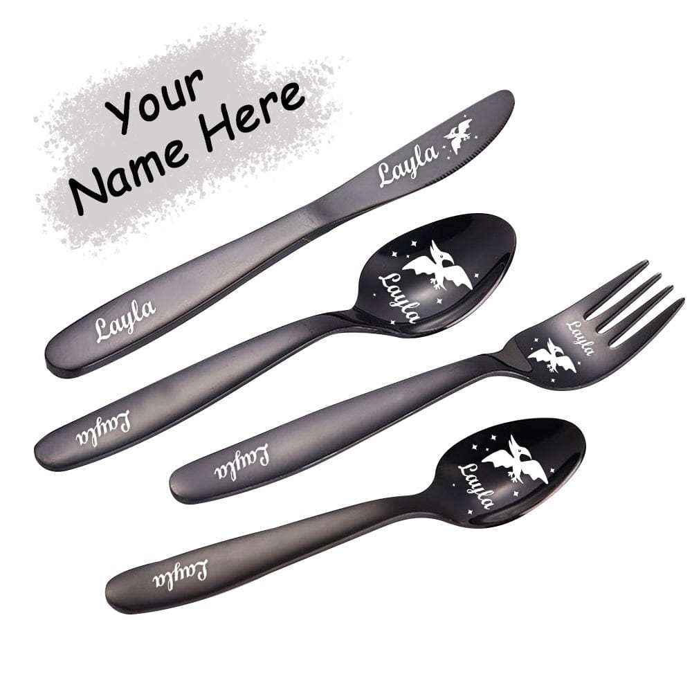 Personalized Childrens Cutlery Dinosaur Cutlery Gift Set For Children