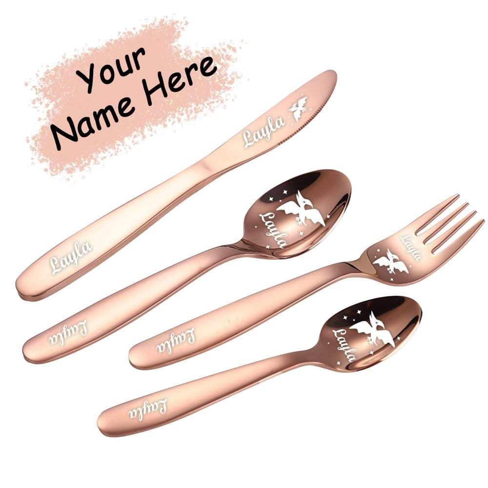 Personalized Childrens Cutlery Dinosaur Cutlery Gift Set For Children