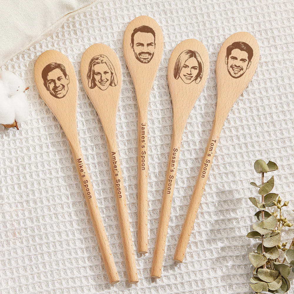 Custom Photo and Text Engraved Wooden Spoon Gag Gift Joke Present - SantaSocks