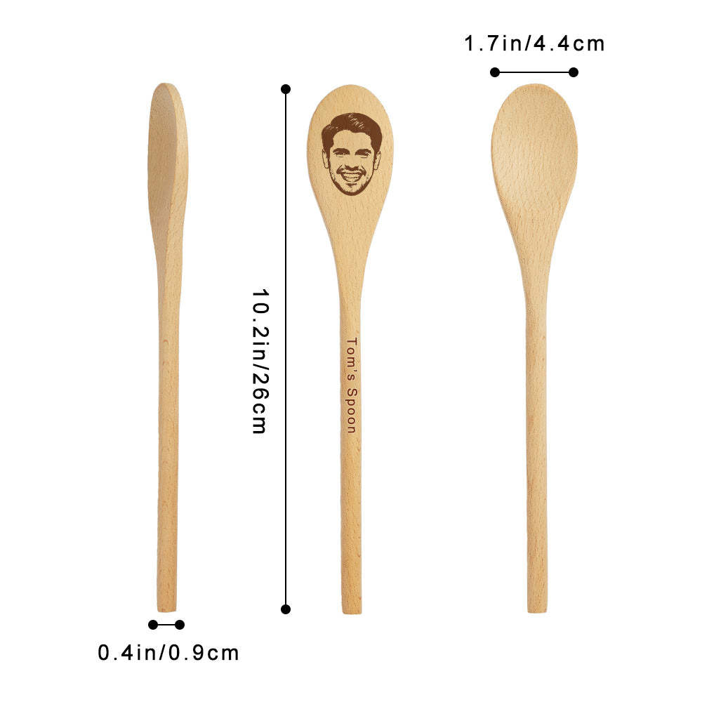 Custom Photo and Text Engraved Wooden Spoon Gag Gift Joke Present - SantaSocks
