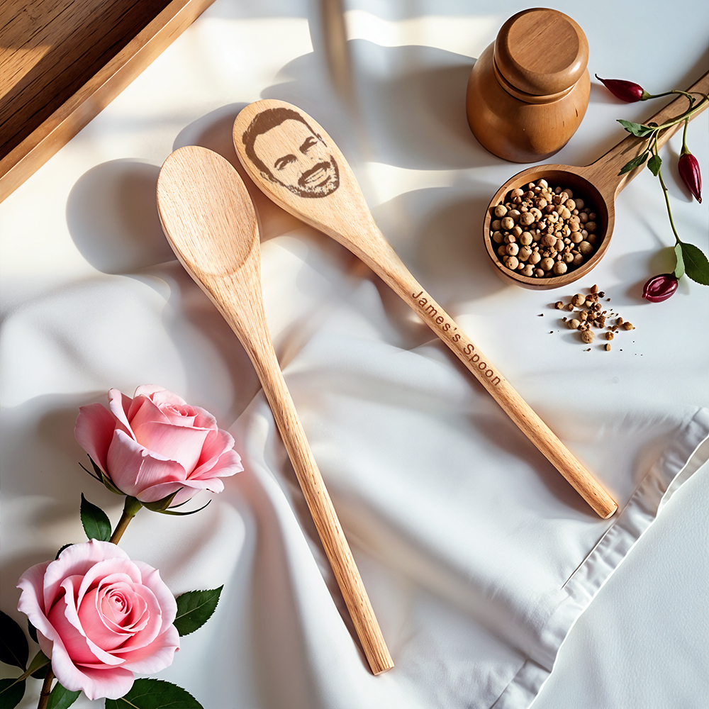 Custom Photo and Text Engraved Wooden Spoon Gag Gift Joke Present Valentine Funny Gift