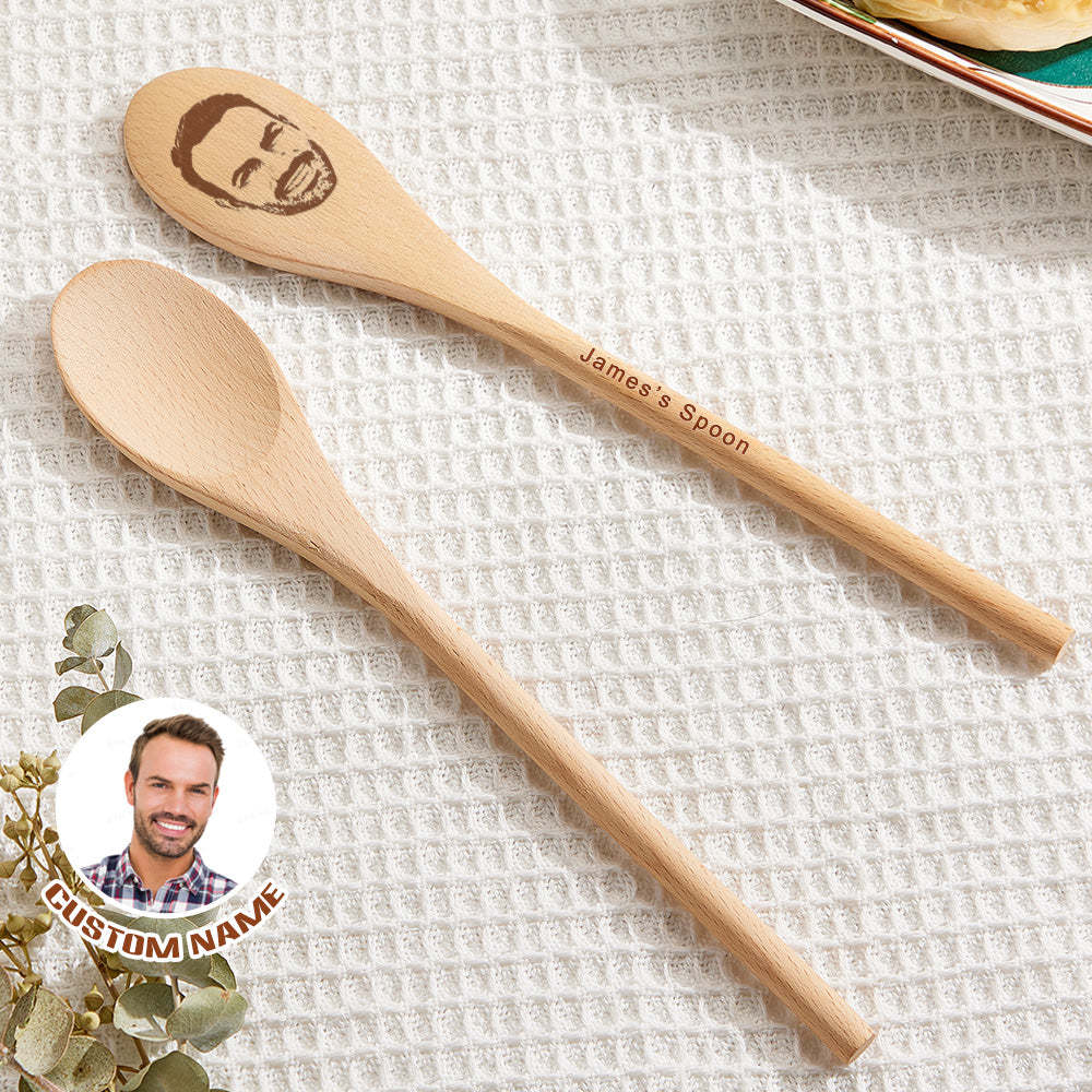 Custom Photo and Text Engraved Wooden Spoon Gag Gift Joke Present - SantaSocks