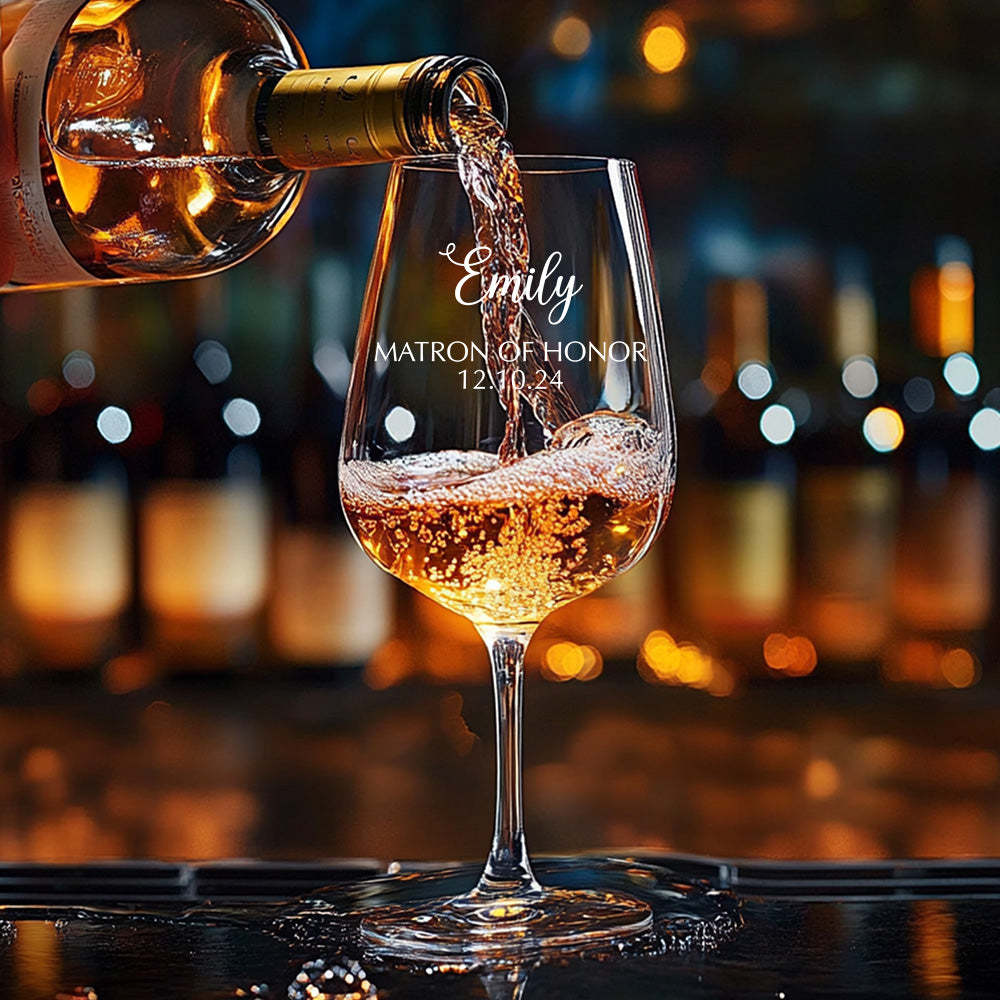 Personalized Name Red Wine Glass Bridal Party Gifts - SantaSocks