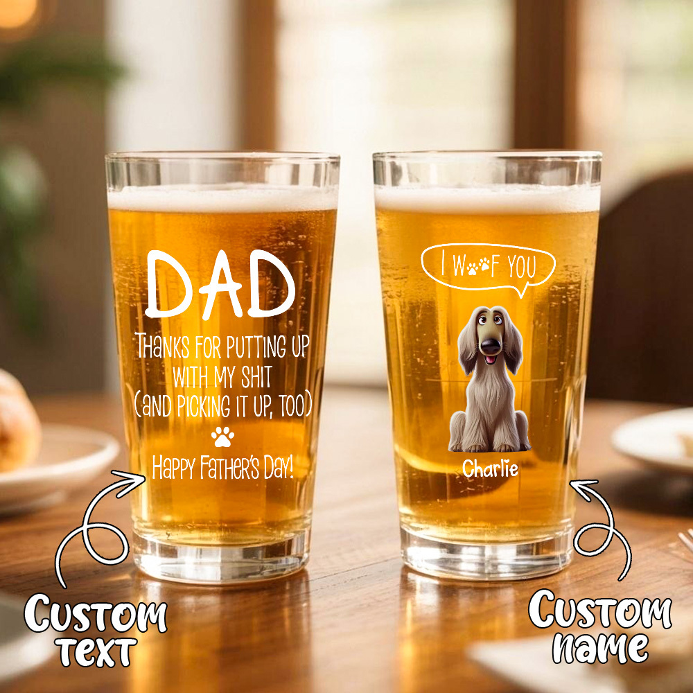 Fathers Day Gift Cup Personalized Gifts For Dad Gift Dad Birthday Gift, Personalised Beer Glass, The Day You Became My Dad - SantaSocks