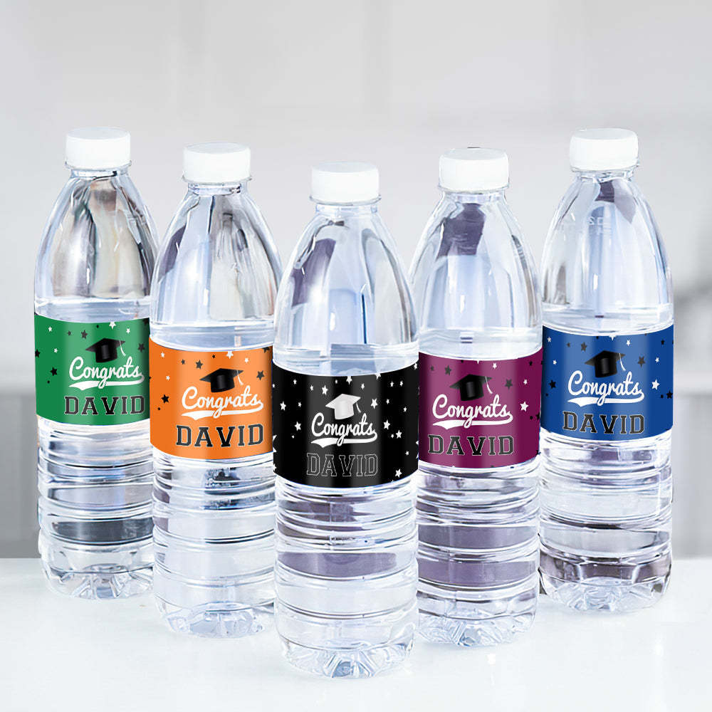 Personalized Class of 2024 Waterproof Name Stickers Graduation Water Bottle Labels Gift for Graduates - SantaSocks