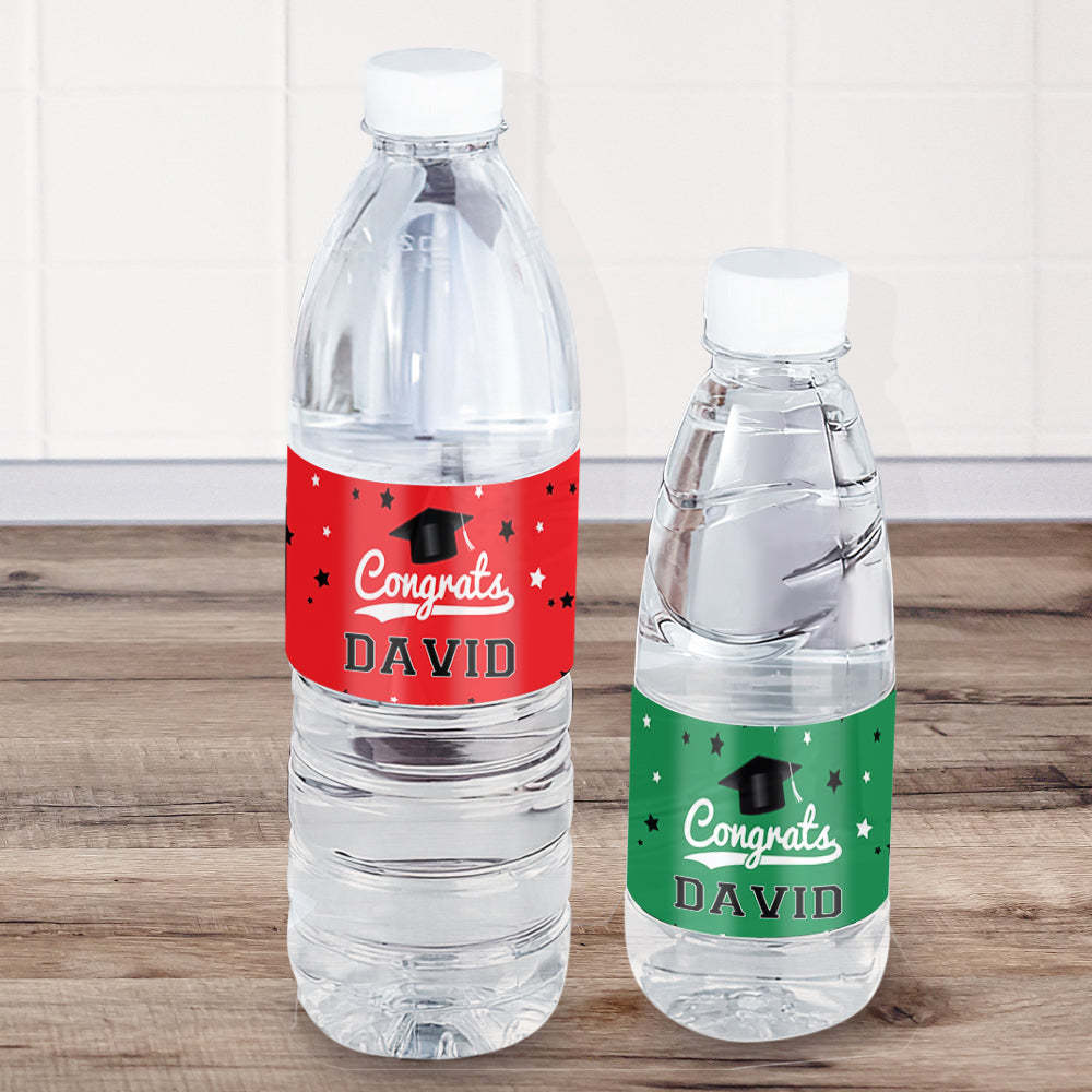 Personalized Class of 2024 Waterproof Name Stickers Graduation Water Bottle Labels Gift for Graduates - SantaSocks