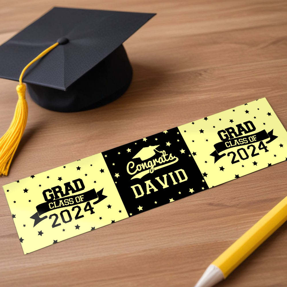 Personalized Class of 2025 Waterproof Graduation Water Bottle Labels Stickers with Name Set of 20 Gift for Graduates