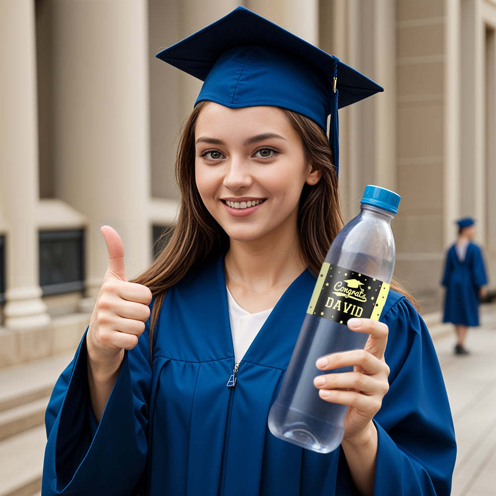 Personalized Class of 2025 Waterproof Graduation Water Bottle Labels Stickers with Name Set of 20 Gift for Graduates