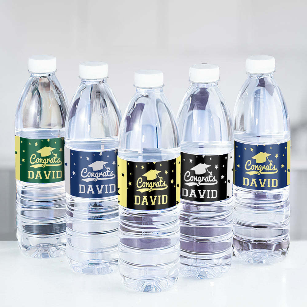 Personalized Class of 2024 Waterproof Name Stickers Graduation Water Bottle Labels Gift for Graduates - SantaSocks