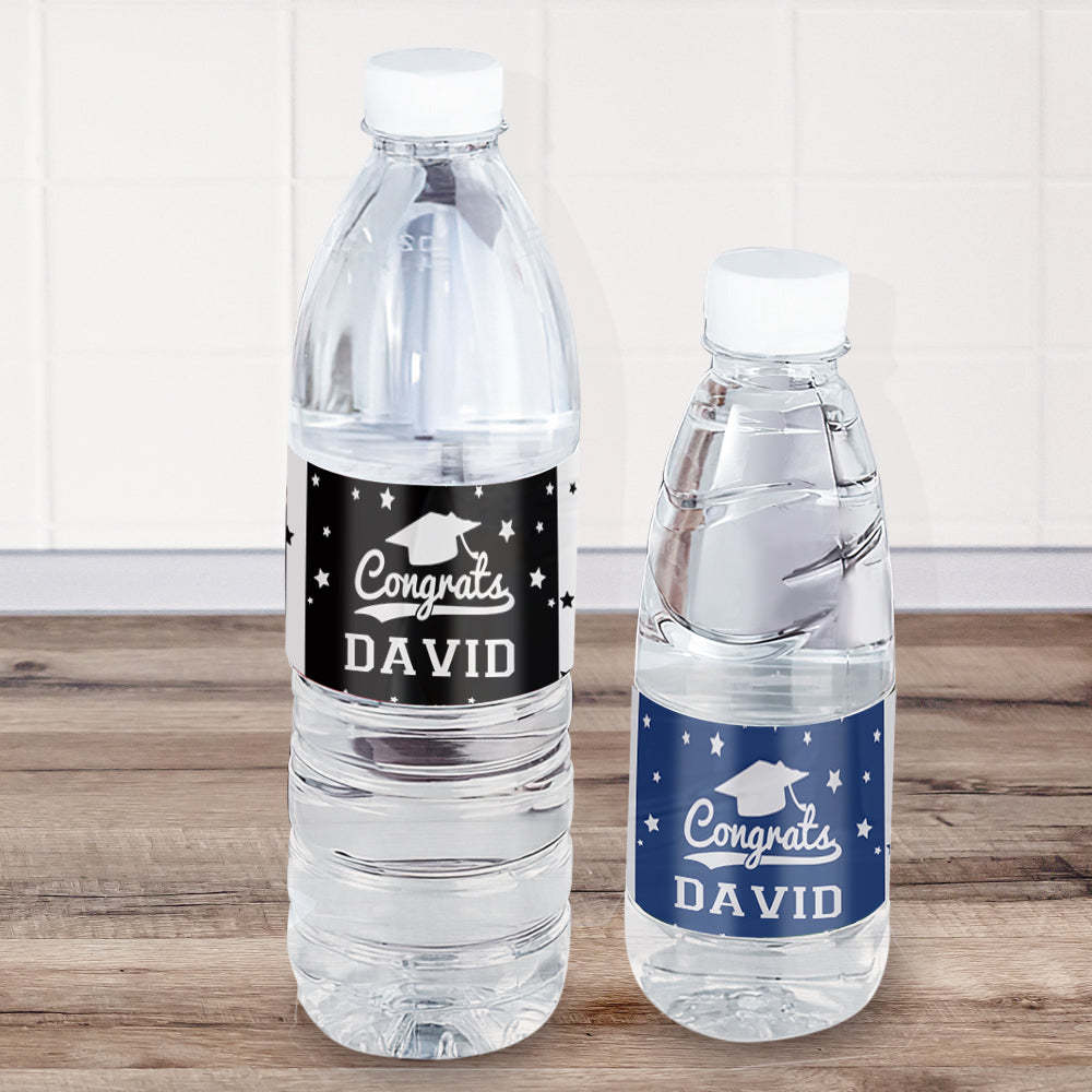Personalized Class of 2024 Waterproof Name Stickers Graduation Water Bottle Labels Gift for Graduates - SantaSocks