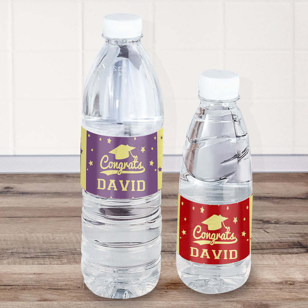 Personalized Class of 2024 Waterproof Name Stickers Graduation Water Bottle Labels Gift for Graduates - SantaSocks