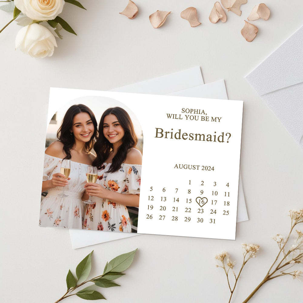 Personalized Bridesmaid Proposal Card Will You Be My Bridesmaid Wedding Date Card - SantaSocks