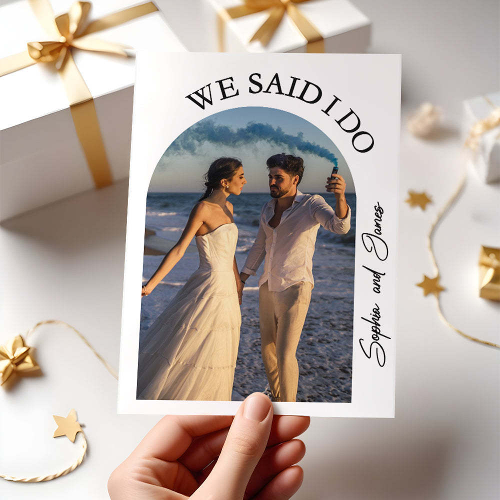 Personalized Elopement Announcement Wedding Announcement Elopement After Party Invitation Cards - SantaSocks