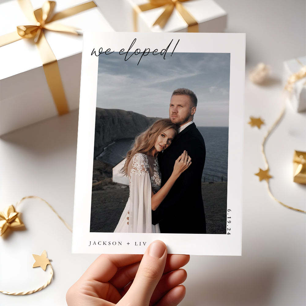 Personalized Elopement Announcement Wedding Announcement Elopement After Party Invitation Card - SantaSocks