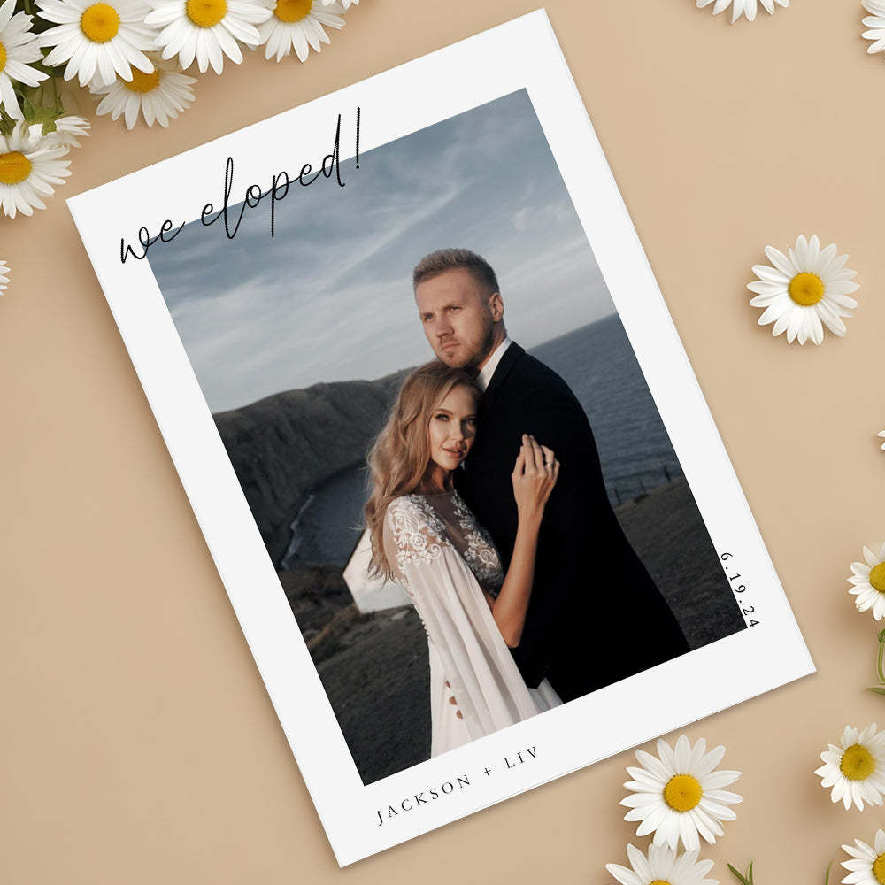 Personalized Elopement Announcement Wedding Announcement Elopement After Party Invitation Card - SantaSocks