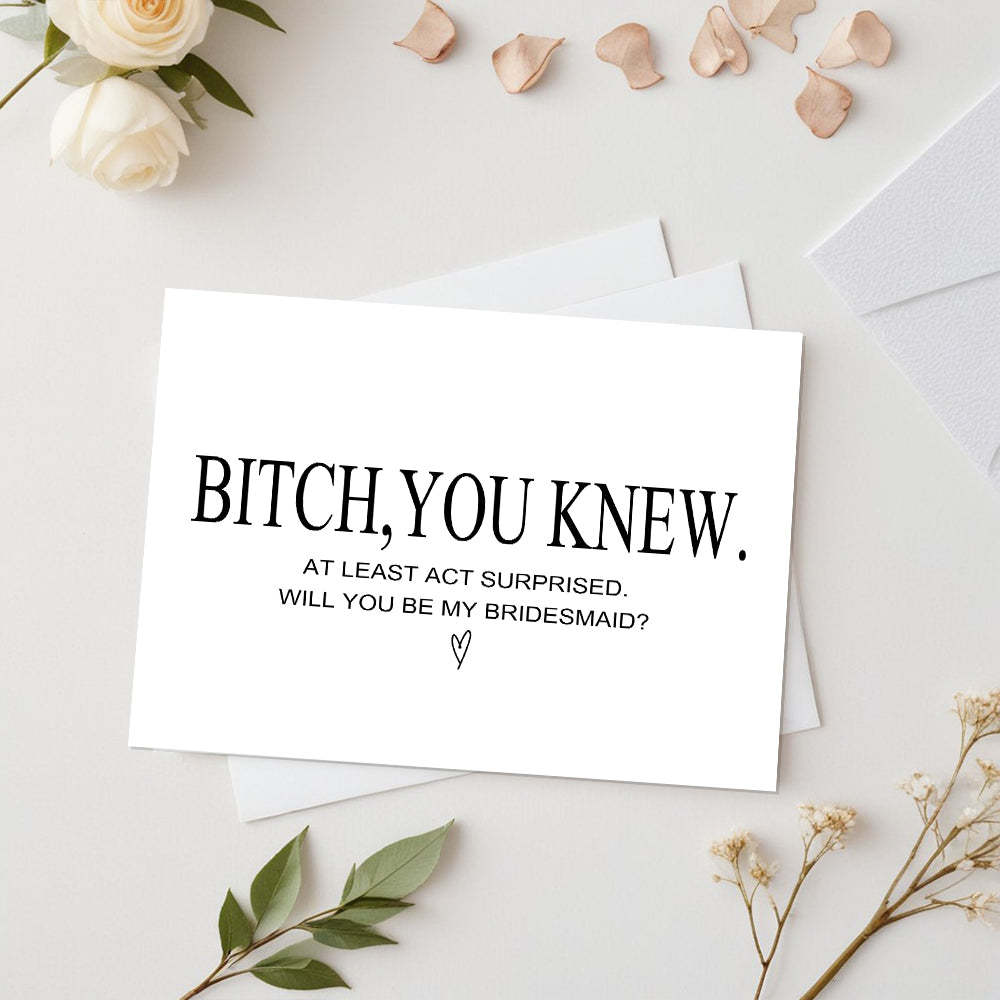 Funny Bridesmaid Proposal Card Will You Be My Bridesmaid Maid of Honor Card - SantaSocks