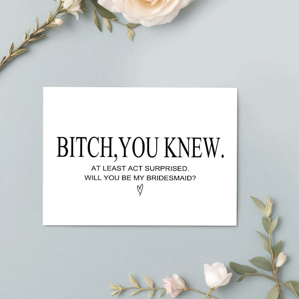 Funny Bridesmaid Proposal Card Will You Be My Bridesmaid Maid of Honor Card - SantaSocks