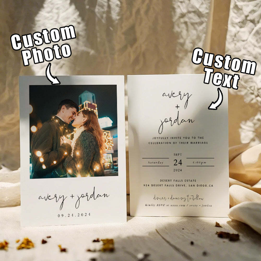 Personalized  Wedding Invitation Card Photo Wedding Invitation - SantaSocks